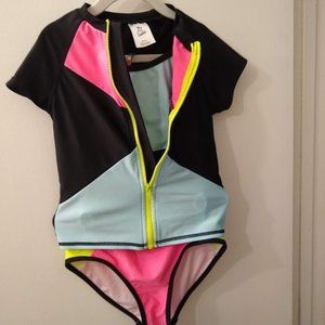 Art Class 3-piece swimsuit, rash guard, girls MED